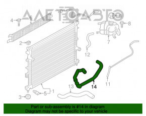 Furtunul de răcire superior Ford Edge 15-18 3.5 fără răcire suplimentară.