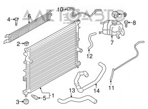 Furtunul de răcire superior Ford Edge 15-18 3.5 fără răcire suplimentară.