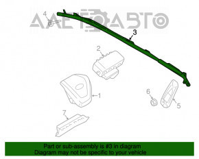 Perna de siguranță airbag, perdea laterală dreapta Lincoln MKX 16- detonată.