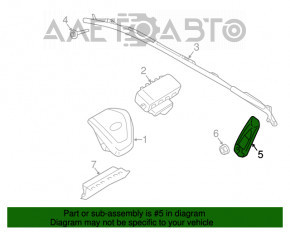 Airbag-ul scaunului stâng Lincoln MKX 16- bej, detonat.