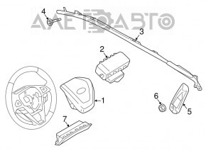 Airbag-ul scaunului stâng Lincoln MKX 16- bej, detonat.