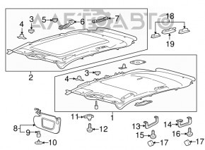 Manerul plafonului din spate dreapta pentru Ford Edge 15- este bej.