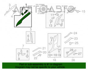 Capacul superioar al amortizorului frontal stânga Lincoln MKX 16- bej