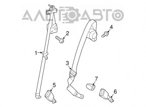 Ремень безопасности задний левый Lincoln MKX 16- черн