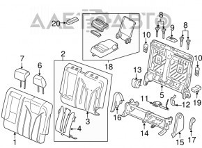 Rândul din spate al scaunelor, al doilea rând Lincoln MKX 16 - piele neagră, uzată
