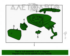 Oglindă laterală stângă Lincoln MKX 16- 16 pini, BSM, auto-întunecare, semnalizare, albastru