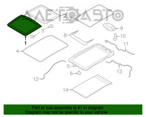 Geam panoramic asamblat Lincoln MKX 16 - cortină neagră