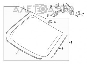 Oglindă interioară Ford Edge 15-18 neagră cu auto-întunecare