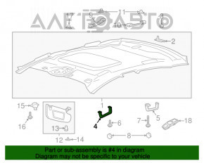 Manerul plafonului din spate stânga Lincoln MKZ 13-16 bej.