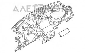 Torpedo cu airbag frontal pentru Lincoln MKZ 13-16, negru, insertie din lemn.