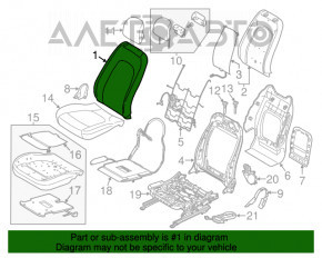 Scaun de pasager Lincoln MKZ 13-16 cu airbag, electric, încălzire, ventilație, piele bej.