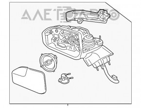 Oglindă laterală dreapta Lincoln MKZ 13-16, 13 pini, BSM, auto-întunecare, semnalizare, neagră