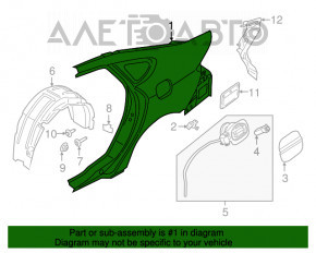 Aripa spate dreapta Lincoln MKZ 13-20.