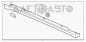 Prag stânga Lincoln MKZ 13-20 bej, fixat strâns, zgârietură.