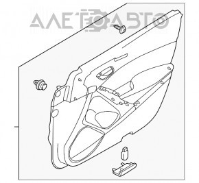 Обшивка двери карточка передняя левая Mazda 6 13-15 grand touring BOSE красная строчка