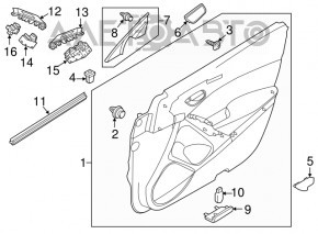 Обшивка двери карточка передняя левая Mazda 6 13-15 grand touring BOSE красная строчка