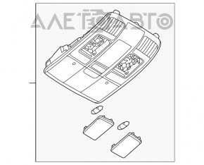 Plafonul de iluminare frontal pentru Mazda 6 13-21 gri sub geamul de vizualizare.