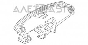 Panoul frontal al torpedo fără AIRBAG Mazda 6 16-17 restilizat, negru, cu capac și compartiment de depozitare.