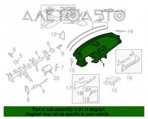 Panoul frontal al torpilei fără AIRBAG Mazda 6 16-17 restilizat, zgârieturi.