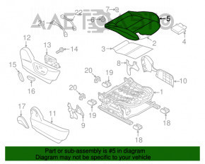 Пассажирское сидение Mazda 6 13-15 с airbag, кожа черн, механическое, царапина на пластике