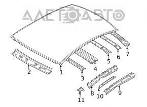 Acoperiș metalic pentru Mazda 6 13-21 fără trapă, tăiat, zdrobit.