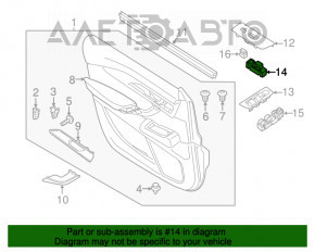 Controlul geamului electric din față dreapta Mazda CX-9 16-