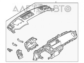 Torpedo cu airbag frontal pentru Mazda CX-9 16- negru