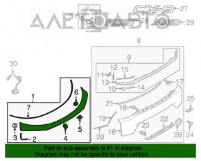 Capac portbagaj superior Mazda CX-9 16- cu sistem de prindere suplimentar.