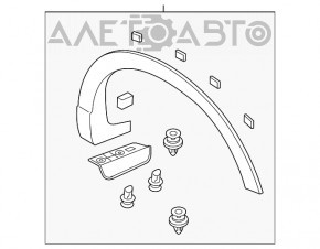 Decorație arcul aripii stângi spate Mazda CX-9 16 - elemente de fixare rupte