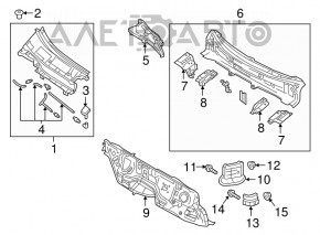 Grila stergatoarelor din plastic dreapta Mazda CX-9 16-