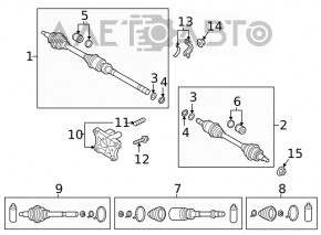 Ax cu roți față dreapta Mazda CX-9 16- FWD trebuie înlocuită, omoplatul interior.