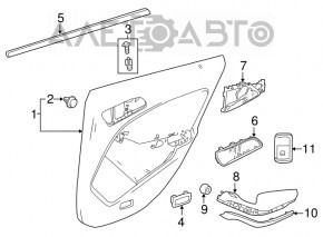 Capacul ușii spate stânga Mercedes CLA 14-19 din piele gri, card.