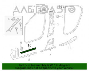 Capac prag fata stanga exterioara Mercedes CLA 14-19 crom