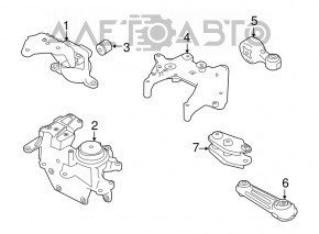 Pernele motorului spate Nissan Rogue Sport 17-19, os nou, original OEM