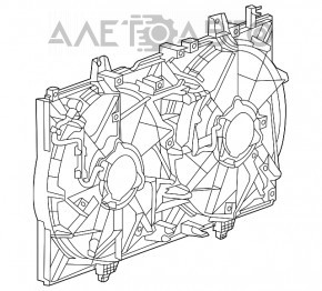 Difuzorul carcasei radiatorului asamblat Nissan Rogue 14-20 nou OEM original