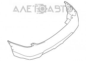 Бампер задний голый Nissan Rogue 14-16 черный, примят, надорван, царапины