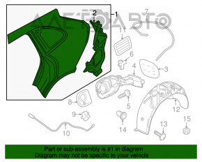 Aripa spate dreapta Porsche Cayenne 958 11-14.