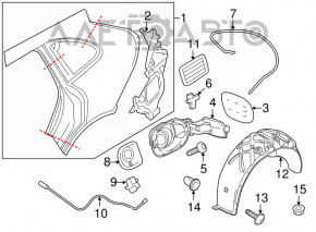 Aripa spate dreapta Porsche Cayenne 958 11-14.