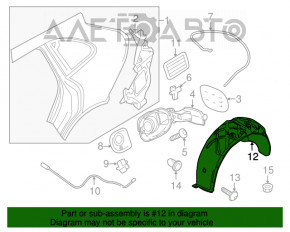 Aripa spate dreapta Porsche Cayenne 958 11-14 cu suport rupt, indoită