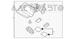 Plafonul de iluminare frontal pentru Subaru Forester 14-15 SJ fără plafon panoramic, gri