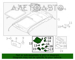 Plafonul de iluminare frontal pentru Subaru Forester 14-15 SJ fără plafon panoramic, gri