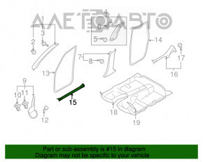 Capac prag fata stanga Subaru Forester 14-18 SJ negru, suport rupt, zgarieturi