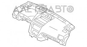 Торпедо передняя панель с AIRBAG Subaru Forester 14-18 SJ черная, трещина