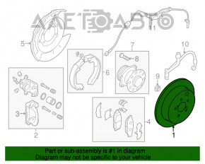 Placă de frână spate stânga Subaru Forester 14-18 SJ 275/10mm ruginită.