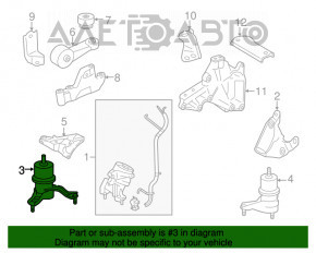 Подушка двигателя правая Toyota Avalon 13-18 3.5 ржавая