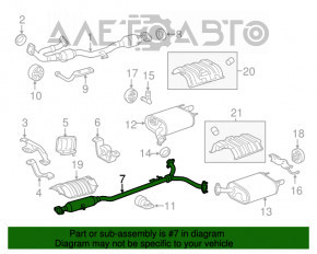 Linia de evacuare intermediară a Toyota Avalon 13-18 3.5