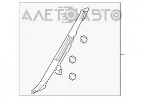 Capacul ușii din spate stânga Toyota Avalon 13-18 negru.