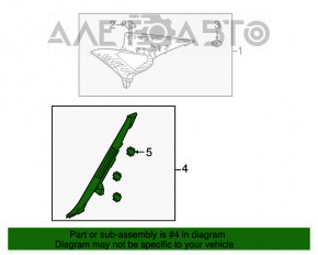 Capacul ușii din spate stânga Toyota Avalon 13-18 negru.