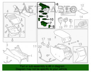 Capacul schimbatorului cu suporturi pentru pahare și buzunare Toyota Avalon 13-18 maro, capacul este uzat