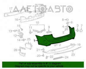 Bara spate goală Toyota Avalon 13-18 roșie, montată.